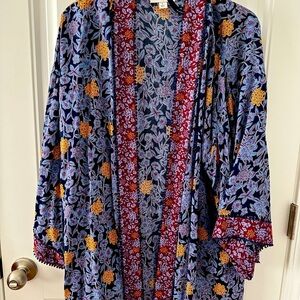 Ruana/kimono multicolor top